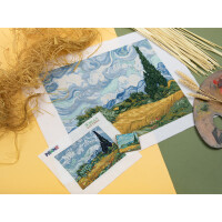 Kit punto croce Panna "Serie Oro. Campo di Grano con Capresse, Vincent Van Gogh", 38x30cm