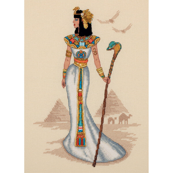 Kit de punto de cruz contado Panna "Serie Dorada. Mujeres del mundo. Egipto", 23x32cm