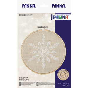 Kit points libres comptés Panna avec cerceau "Flocon de neige", 12,5x12,5cm