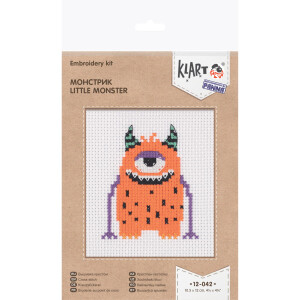 Klart counted cross stitch kit "Little Monster", 13x13cm, DIY