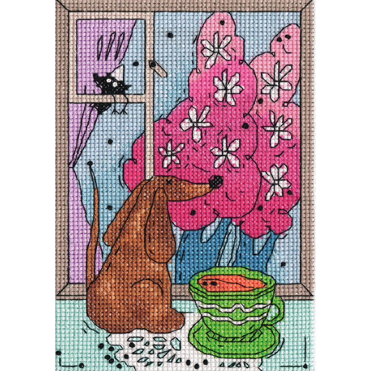 Klart counted cross stitch kit "Spring Outside the...