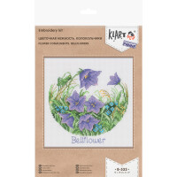 Klart Kreuzstich Stickpackung "Blumenkomplimente. Glockenblumen", Zählmuster, 15x15cm