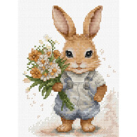 Luca-S counted cross stitch kit "The Bunnys Surprise", 10x14cm, DIY