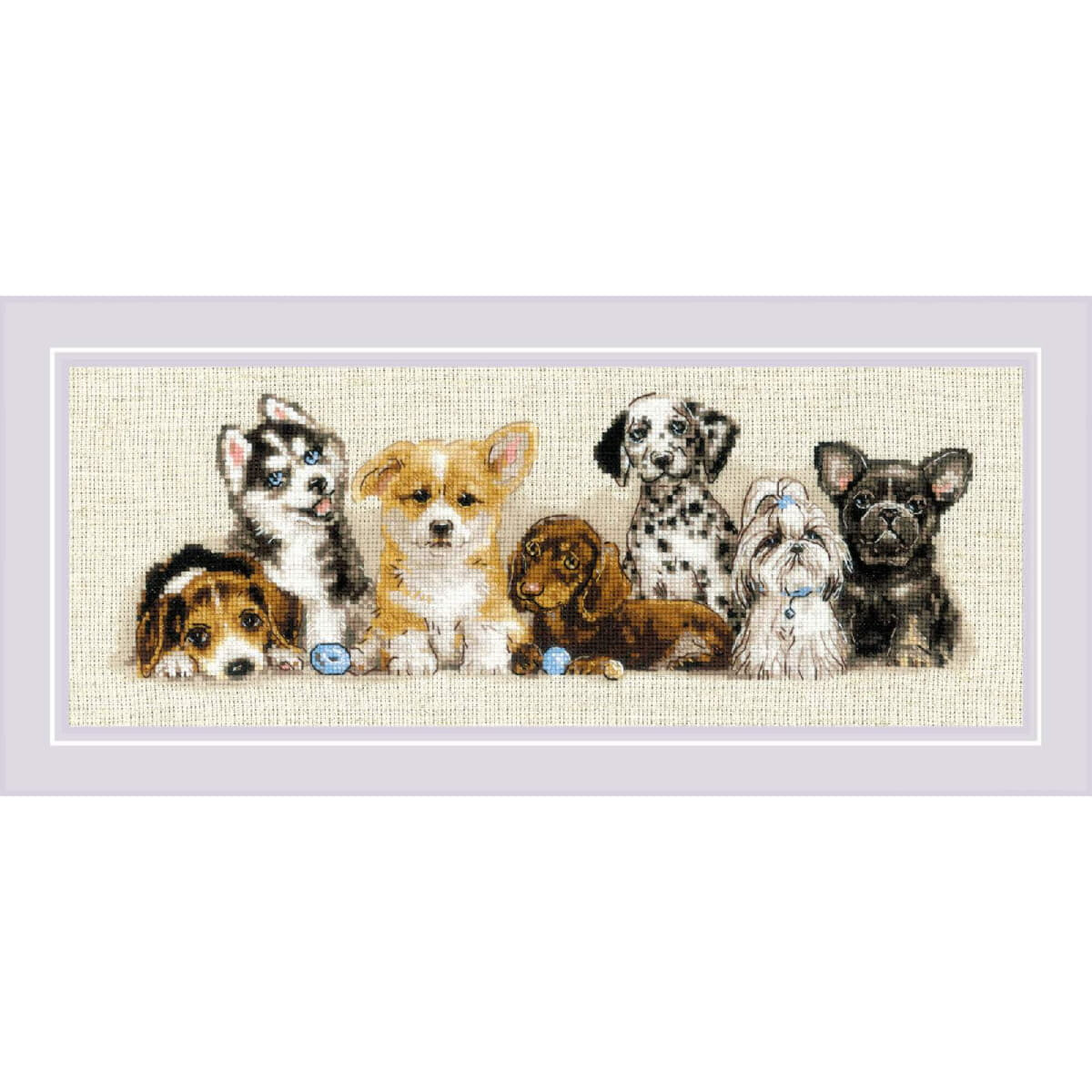 Riolis counted cross stitch kit "Puppies",...