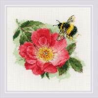 Riolis counted cross stitch kit "Furry Bumblebee", 15x15cm, DIY