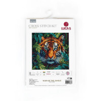 Luca-S Kreuzstich Stickpackung "Tiger des Dschungels", Zählmuster, 27x27cm