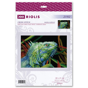 Kit Riolis a punto croce contato "Iguana", 30x21cm