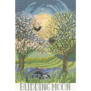 Kit de punto de cruz contado Bothy Threads "Budding Moon", XDD1, 18x27cm