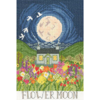 Kit de punto de cruz contado Bothy Threads "Flower Moon", XDD2, 18x27cm