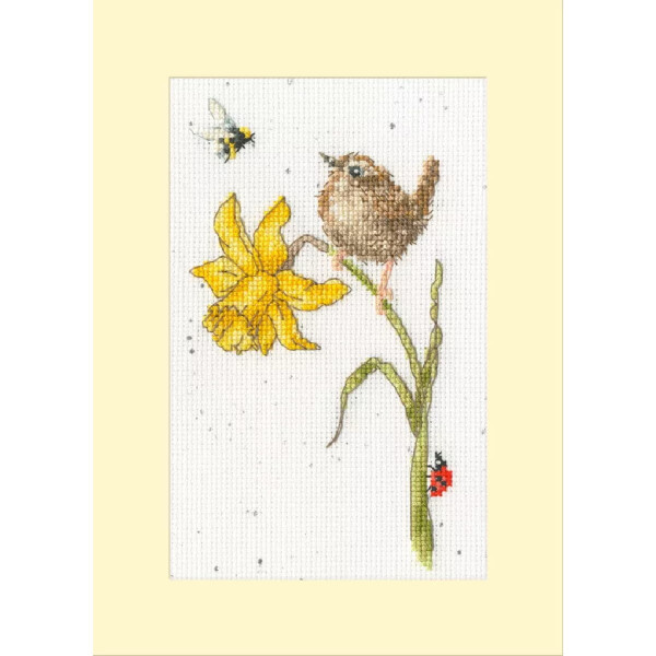 Kit de punto de cruz contado con cartas de Bothy Threads "Los pájaros y las abejas", XGC43, 10x16cm