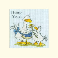 Kit de point de croix compté avec carte de remerciement Bothy Threads "Merci!", XGC45, 10x10cm