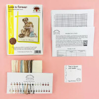 Bothy Threads counted cross stitch kit "Love is forever", XAJ27, 14x17cm, DIY