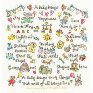 Bothy Threads counted cross stitch kit "A Baby...