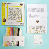 Bothy Threads counted cross stitch kit "A Baby Brings", XAL12, 33x34cm, DIY