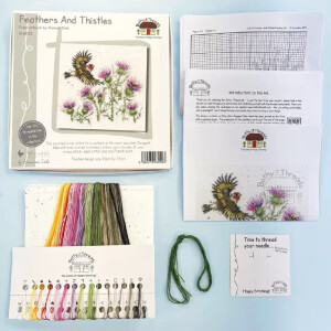 Bothy Threads counted cross stitch kit "Feathers And Thistles", XHD133, 26x26cm, DIY