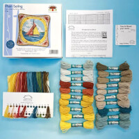 Kit de punto para cojín tipo tapiz estampado de Bothy Threads "Plain Sailing", TVW1, 36x36cm