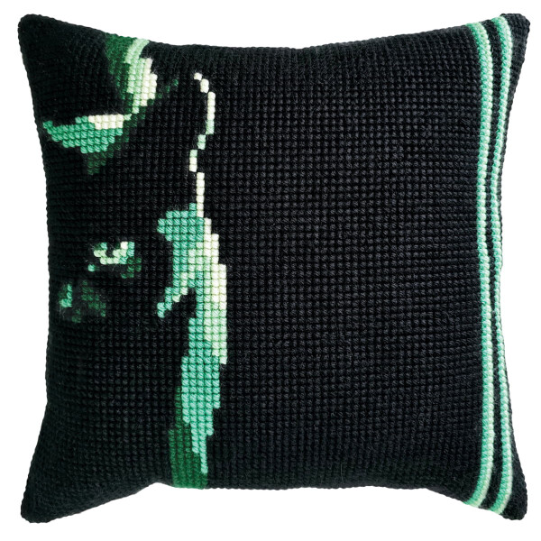 CDA stamped cross stitch kit cushion "In the Dark", 40x40cm, DIY