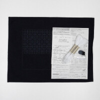 Olympus stamped Hitomezashi Sashiko stitch kit "Placemat", 33x43cm, Original from Japan