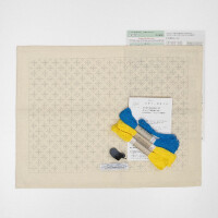 Kit de punto Hitomezashi Sashiko estampado Olympus "Mantel individual", 33x43cm, Original de Japón