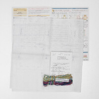 Kit di punti Kugurizashi Sashiko timbrati Olympus "Sottobicchieri bianchi 5 pezzi", 10x10cm, Originale dal Giappone