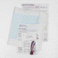Olympus gestempeld Hitomezashi Sashiko borduurpakket "Zakdoek iine Jyuji-hanazashi", 20x20cm, Origineel uit Japan