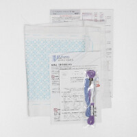 Kit de punto Hitomezashi Sashiko estampado Olympus "Handkerchief iine Hydorangea", 20x20cm, Original de Japón