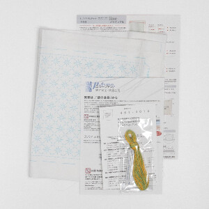 Kit di punti Sashiko Hitomezashi timbrati da Olympus "Handkerchief iine Pineapple", 20x20cm, originale dal Giappone
