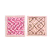Olympus gestempeld Hitomezashi Sashiko borduurpakket "Onderzetters lichtroze 2st", 10x10cm, Origineel uit Japan