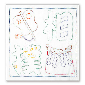 Olympus stamped Sashiko stitch kit &quot;Hana Fukin...