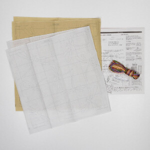 Kit di punti Sashiko timbrati Olympus "Hana Fukin Red Dragonfly, Set di 2", 31x31cm, originale dal Giappone