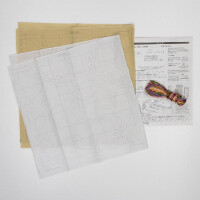 Olympus stamped Sashiko stitch kit "Hana Fukin Red Dragonfly, Set of 2", 31x31cm, Original from Japan