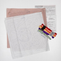 Набор для вышивания сашико с печатью Olympus "Цветущая сакура и темари, набор из 2 штук", 31x31 см, Оригинал из Японии