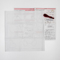Kit di punti Sashiko timbrati Olympus "Orso Hana Fukin", 34x34cm, originale dal Giappone