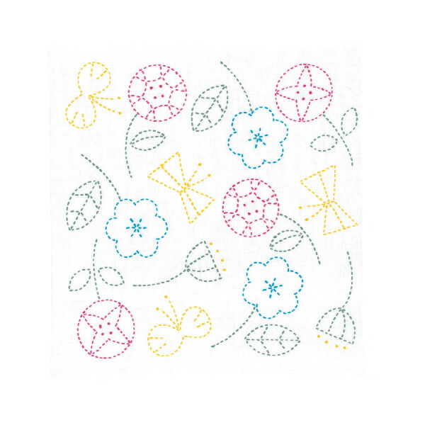 Набор для вышивания сашико с печатью Olympus "Hana Fukin Nordic Designs Flower", 34x34 см, оригинал из Японии