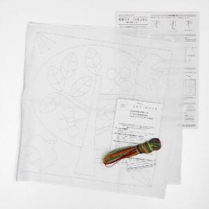 Kit di punti Sashiko timbrati Olympus "Hana Fukin Nordic Designs Tree", 34x34cm, originale dal Giappone