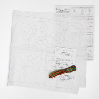 Kit de punto sashiko estampado Olympus "Hana Fukin Nordic Designs Tree", 34x34cm, Original de Japón