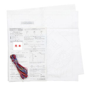 Olympus stamped Sashiko stitch kit "Hana Fukin Boys Festival", 34x34cm, Original from Japan