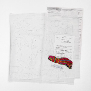 Olympus stamped Sashiko stitch kit "Hana Fukin Bird,...