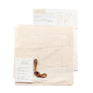 Olympus Sashiko Stickpackung "Untersetzer 5er Set", Stoff bedruckt, 10x10cm, Original aus Japan
