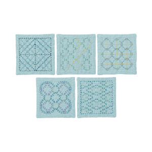 Olympus stamped Sashiko stitch kit "Coaster set of...