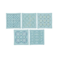 Набор для вышивания сашико с печатью Olympus "Coaster set of 5", 10x10 см, Оригинал из Японии