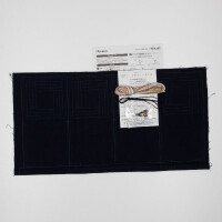Olympus Sashiko Stickpackung "Untersetzer oder Aufbewahrungstassche 5er Set", Stoff bedruckt, 11x11cm, Original aus Japan