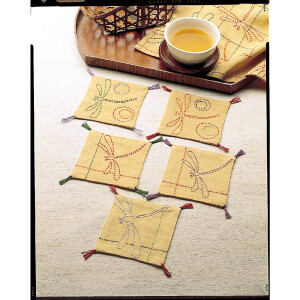 Olympus stamped Sashiko stitch kit "Coaster set of...