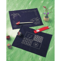 Olympus gestempeld Sashiko borduurpakket "Placemat", 33x43cm, Origineel uit Japan
