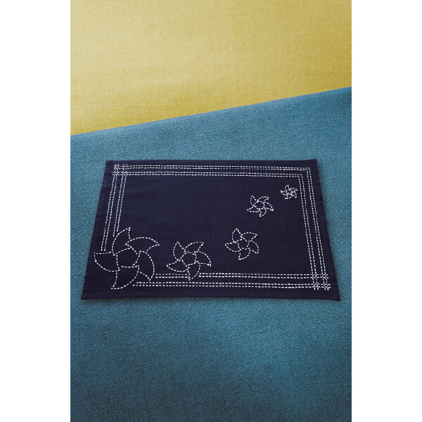 Olympus stamped Sashiko stitch kit "Placemat", 30x40cm, Original from Japan