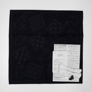 Olympus stamped Sashiko stitch kit "Tablecloth", 50x50cm, Original from Japan