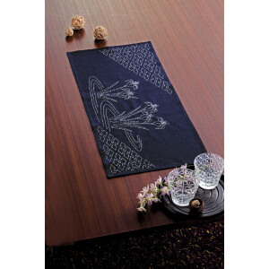Kit de point Sashiko estampillé Olympus "Chemin de table", 35x75cm, Original du Japon