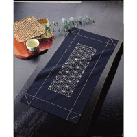 Olympus gestempeld Sashiko borduurpakket "Tafelloper", 35x70cm, Origineel uit Japan