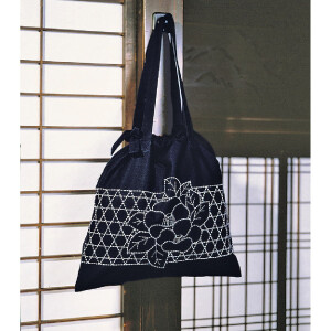 Kit de punto Sashiko estampado Olympus "Shoulder Bag", 42x42cm, Original de Japón