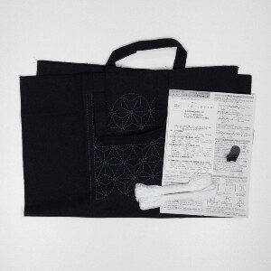 Olympus gestempeld Sashiko borduurpakket "Mini Tote Bag", 22x42x10cm, Origineel uit Japan